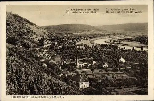 Ak Klingenberg am Main Unterfranken, Panorama, Gedicht