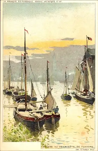 Künstler Litho Ranot, F., Antwerpen Antwerpen Flandern, Blick auf den Kopf von Flandre