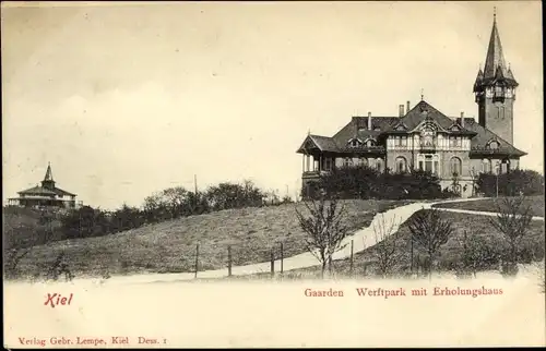 Ak Gaarden Kiel, Werftpark mit Erholungshaus