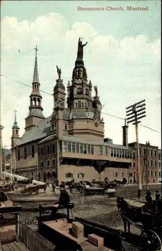 Ak Montreal Quebec Kanada, Bonsecours-Kirche
