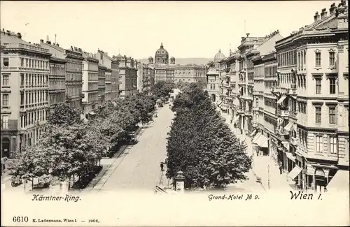 Ak Wien 1 Innere Stadt, Kärnter-Ring, Grand-Hotel Nr. 9