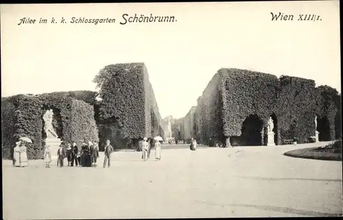 Ak Wien 13 Hietzing Österreich, Schönbrunn, Allee im k.k. Schlossgarten