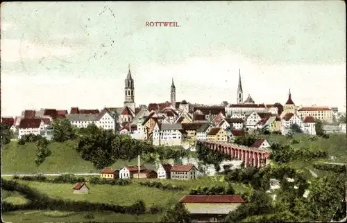 Ak Rottweil in Baden Württemberg, Totalansicht