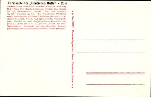 Ak Ilmenau in Thüringen, Heidenberg, Deutsche Hütte, Aussichtsturm