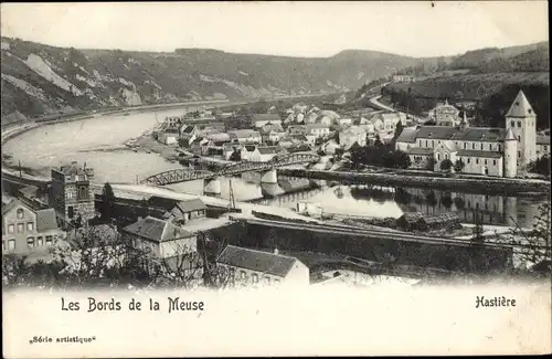 Ak Hastière Wallonia Namur, Die Ufer der Maas