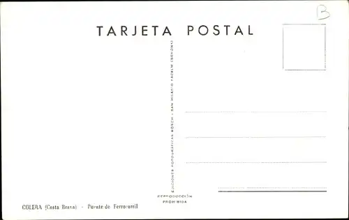 Ak Colera Costa Brava Katalonien, Eisenbahnbrücke