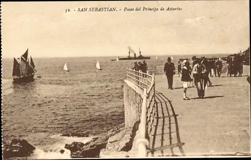 Ak Donostia San Sebastian Baskenland, Paseo del Principe de Asturias