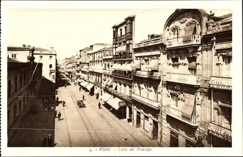 Ak Vigo Galizien Spanien, Calle del Principe
