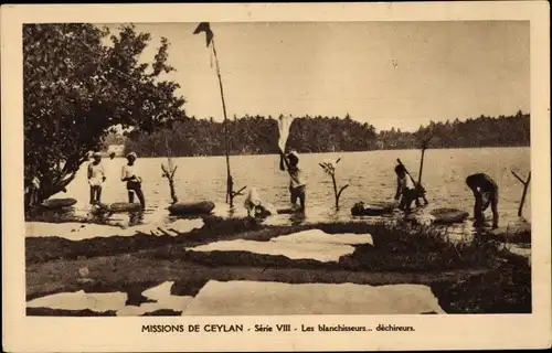 Ak Missions de Ceylan, Ceylon Sri Lanka, Blanchisseurs, Dechireurs