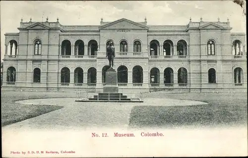 Ak Colombo Ceylon Sri Lanka, Museum, Denkmal