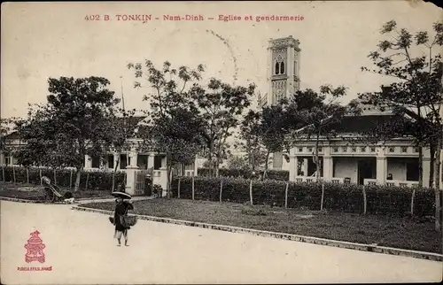 Ak Nam Dinh Vietnam, Kirche und Gendarmerie