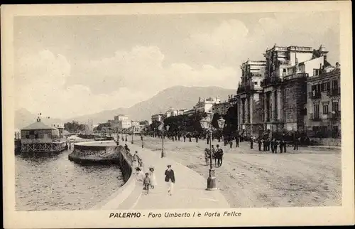 Ak Palermo Sizilien Sicilia Italien, Foro Umberto I Porta Felice