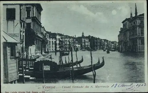 Mondschein Ak Venezia Venedig Veneto, Canal Grande da S. Marcuola