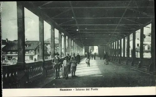 Ak Bassano del Grappa Veneto, Interno del Ponte