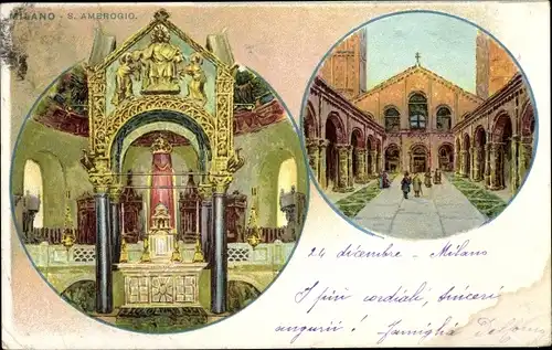 Litho Milano Mailand Lombardia, S. Ambrogio