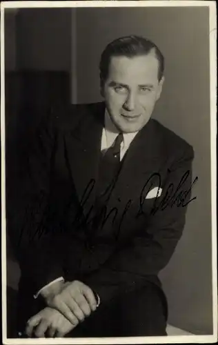 Foto Ak Schauspieler Karl Ludwig Diehl, Portrait, Autogramm