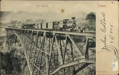 Ak Costa Rica, Rio Grande, Puente, Eisenbahn