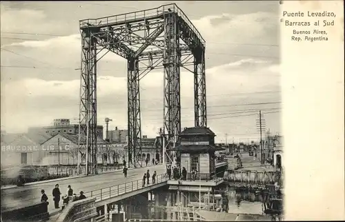 Ak Buenos Aires Argentinien, Zugbrücke, Barracas al Sud