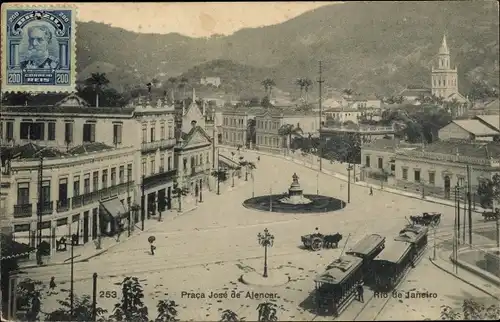 Ak Rio de Janeiro Brasilien, Praca Jose de Alenoar
