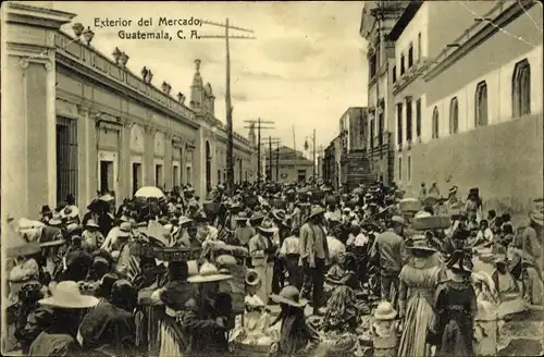 Ak Guatemala, Markt, Szene auf der Straße