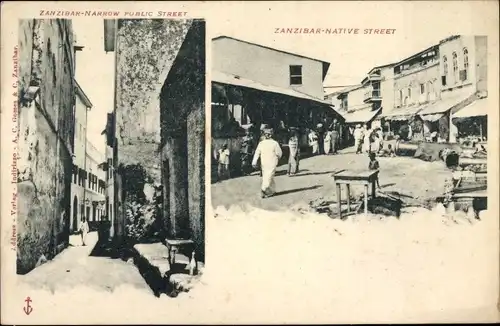 Ak Zanzibar Sansibar Tansania, Narrow public street, Native street