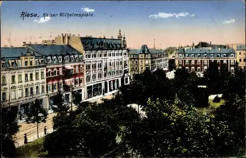 Ak Riesa an der Elbe Sachsen, Kaiser Wilhelmplatz