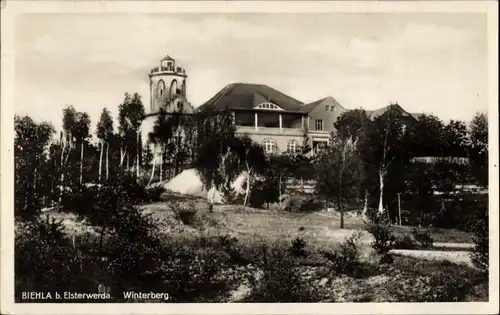 Ak Biehla Elsterwerda in Brandenburg, Winterberg, Unterkunftshaus