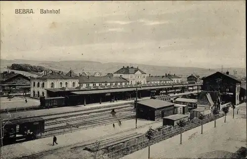 Ak Bebra an der Fulda Hessen, Bahnhof, Gleisseite, Eisenbahn