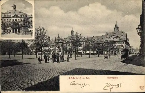 Ak Hanau am Main, Marktplatz