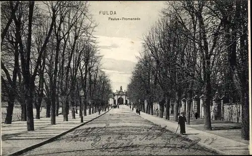 Ak Fulda in Osthessen, Blick in die Paulus Promenade, Tor