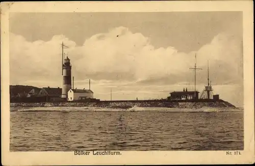 Ak Bülker Dänischenhagen, Blick zum Leuchtturm