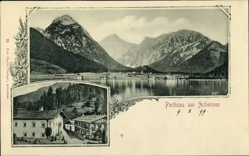 Ak Pertisau Eben am Achensee in Tirol, Panorama, Gasthaus