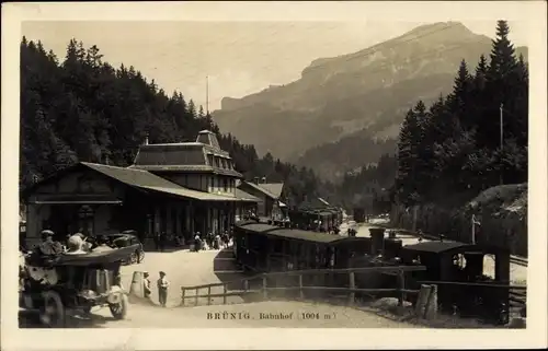Ak Brünig Meiringen Kt. Bern Schweiz, Bahnhof