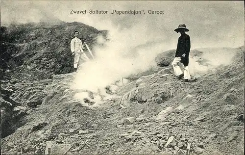 Ak Garoet Garut Java Indonesien, Zwavel Solfator Papandajan