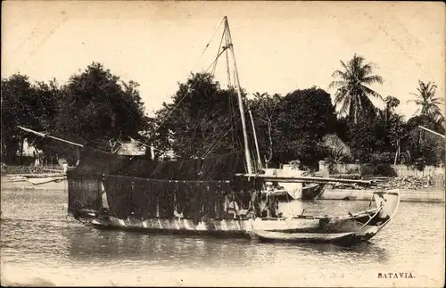 Ak Batavia Jakarta Java Indonesien, Fischerboot