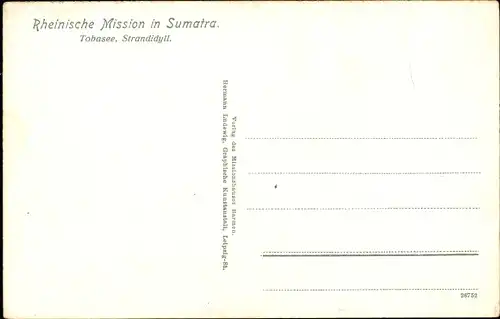 Ak Sumatra Indonesien, Rheinische Mission, Tobasee, Strandidyll