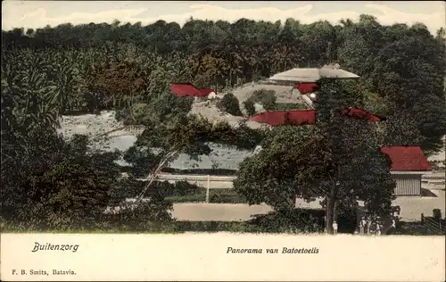 Ak Buitenzorg Bogor Java Indonesien, Panorama van Batoetoelis