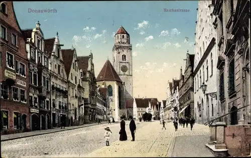 Ak Donauwörth in Schwaben Bayern, Reichsstraße