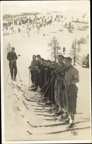 Foto Ak Skifahrer am Übungshang, März 1937