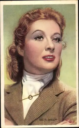 Ak Schauspielerin Greer Garson, Portrait