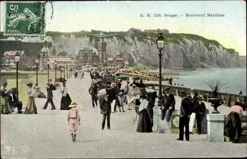 Ak Dieppe Seine Maritime, Boulevard Maritime