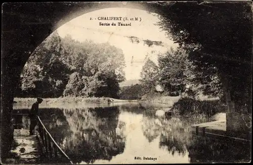 Ak Chalifert Seine et Marne, Sortie du Tunnel