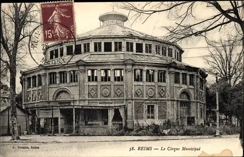 Ak Reims Marne, Le Cirque Municipal