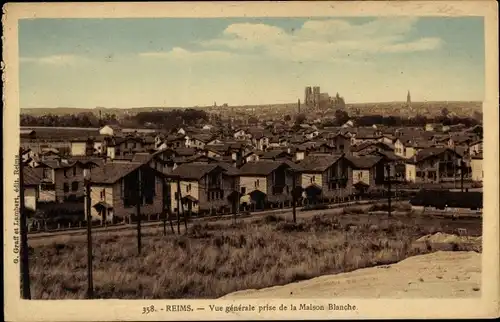 Ak Reims Marne, vue generale prise de la Maison Blanche