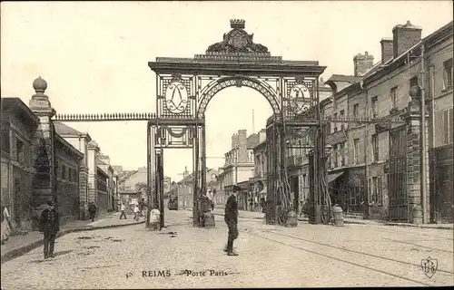 Ak Reims Marne, Porte Paris