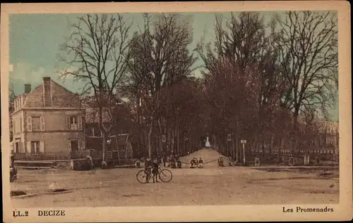 Ak Décize Nièvre, Les Promenades