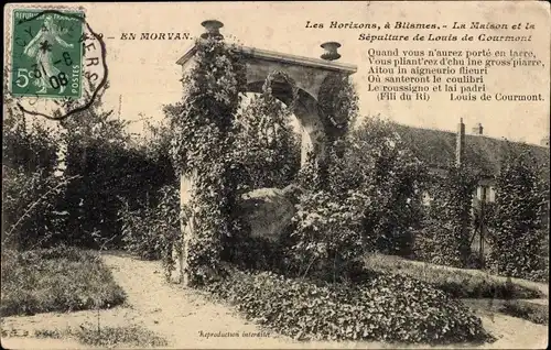 Ak Morvan Nièvre, Haus und Begräbnis von Louis de Courmont