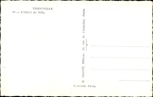 Ak Thionville Diedenhofen Lothringen Mosel, Rathaus