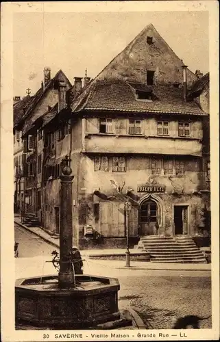 Ak Saverne Zabern Alsace Bas Rhin, Altes Haus, Grande Rue