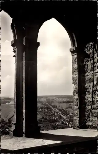 Ak Forbach Lothringen Mosel, Blick vom Thronsaal des Schlossbergs